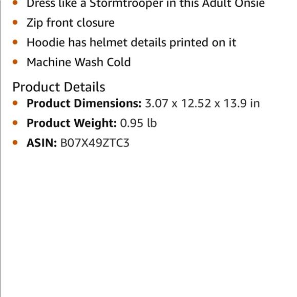 Disney Star Wars stormtrooper men’s onesie costume - Picture 4 of 4